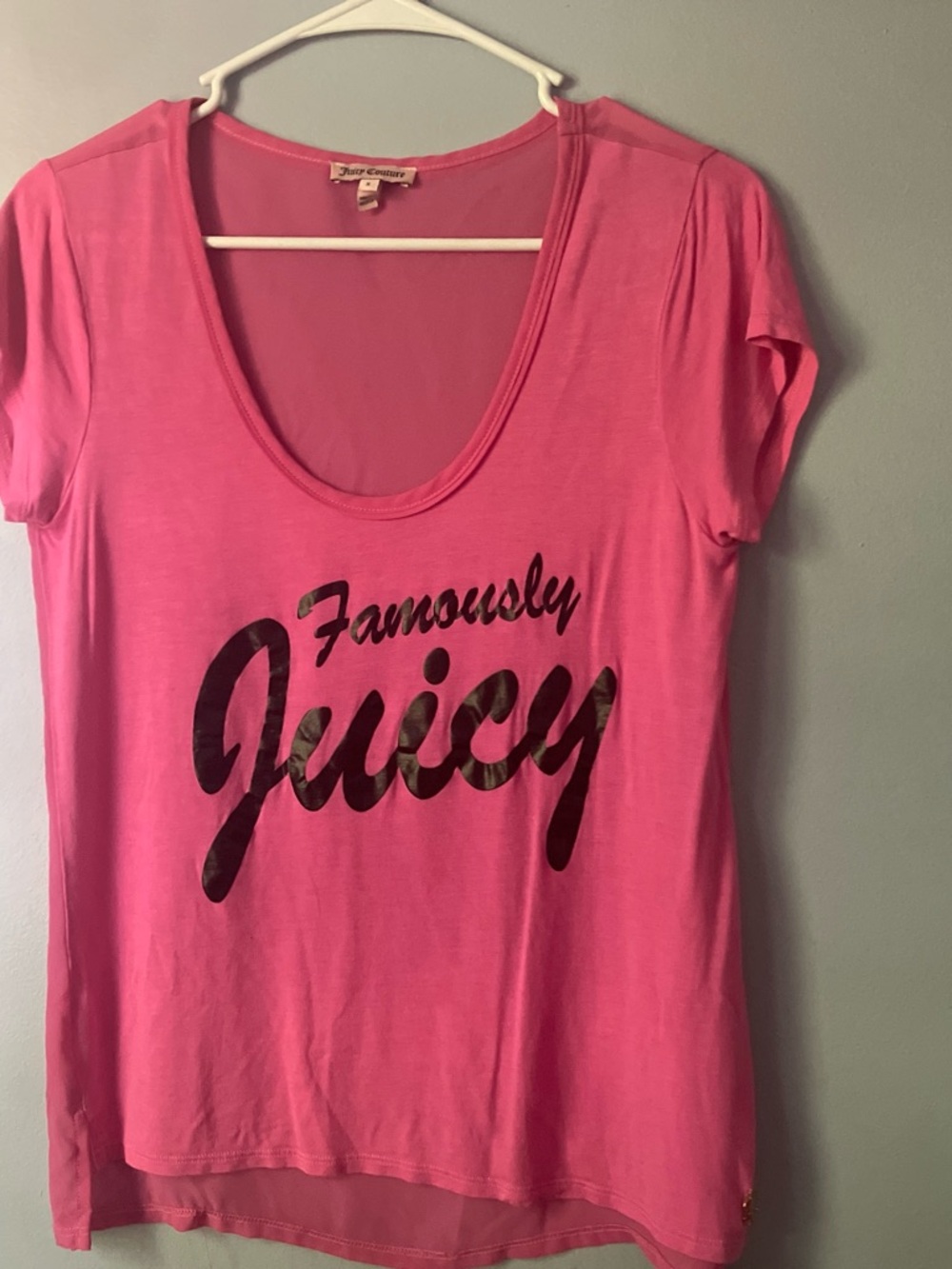 Juicy Couture Hot Pink Scoop Neck 'Famously Juicy' Tee